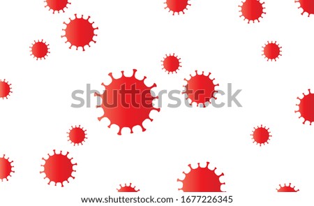 Coronavirus pattern icon. Red virus disease symbol. Influenza epidemic texture logo. Covid-19 sign. Isolated on white background. Vector illustration image.