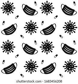 Coronavirus Pattern vector, CoV-2019 virus background design