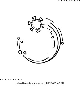 Coronavirus, phlegm y el icono del vector de propagación en contornos