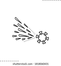 Coronavirus, phlegm y el icono del vector de propagación en contornos