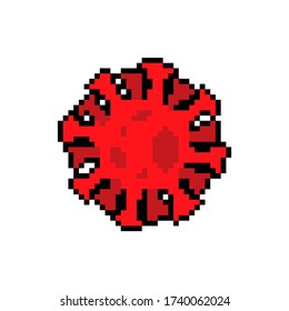 Coronavirus pixel art. virus 8 bit. Pixelate Global epidemic disease 2019-nCoV virus. Pandemic concept