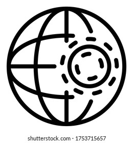 Coronavirus planet icon. Outline coronavirus planet vector icon for web design isolated on white background