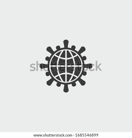 coronavirus planet icon. coronavirus planet vector on gray background