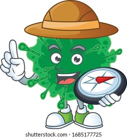 Coronavirus pneumonia an experienced explorer working using a compass