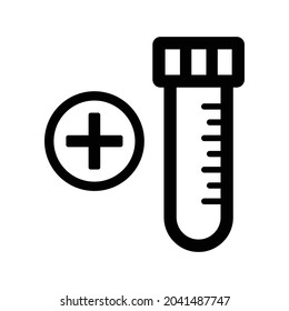Coronavirus, positivo, icono de prueba. Gráficos vectoriales negros.