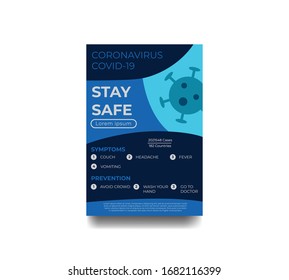 Coronavirus poster Design Template for Awareness and Prevention 