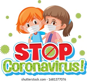 Coronavirus poster design with word stop coronavirus illustration