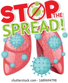 Coronavirus-Plakatdesign mit Wort-Stopp-Illustration