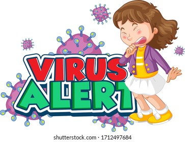 Coronavirus poster design with word virus alert on white background illustration