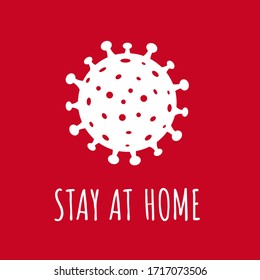 Afiche Coronavirus Aislado Vector De Fondo Rojo Ilustración