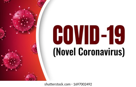 Coronavirus Poster With Text Background With Gradient Mesh, Vector Illustration