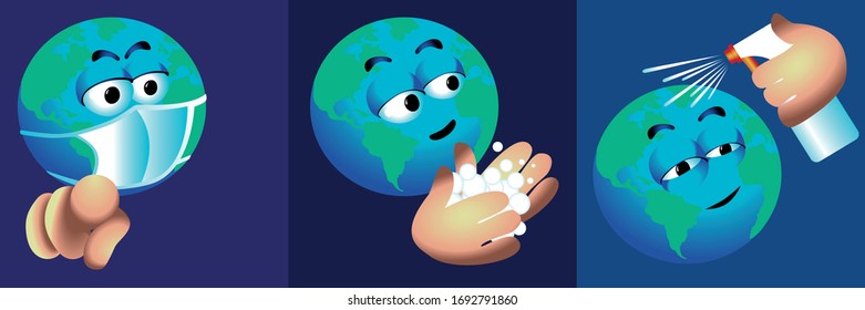 Coronavirus Precaution Tips. How to use hand sanitizer properly to clean and disinfect hands, medical infographic. 