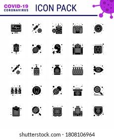 Coronavirus Precaution Tips icon for healthcare guidelines presentation 25 Solid Glyph icon pack such as healthy; apple; no; time; calendar viral coronavirus 2019-nov disease Vector Design Elements