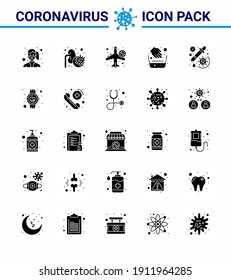 Coronavirus Precaution Tips icon for healthcare guidelines presentation 25 Solid Glyph icon pack such as water bowl; hygiene; virus; hands; not allow viral coronavirus 2019-nov disease Vector Design 