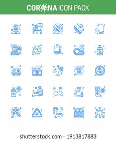 Coronavirus Precaution Tips icon for healthcare guidelines presentation 25 Blue icon pack such as care; emergency; room; call; virus viral coronavirus 2019-nov disease Vector Design Elements