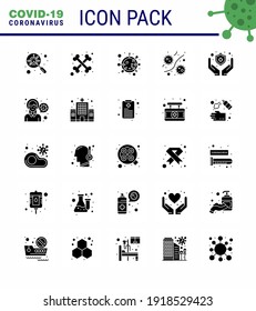 Coronavirus Precaution Tips icon for healthcare guidelines presentation 25 Solid Glyph icon pack such as medical; plasm; coronavirus; microbe; bacterium viral coronavirus 2019-nov disease Vector