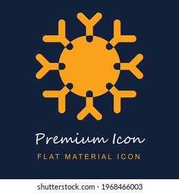 Coronavirus premium material ui ux isolated vector icon in navy blue and orange colors