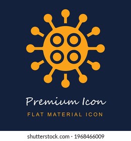 Coronavirus premium material ui ux isolated vector icon in navy blue and orange colors