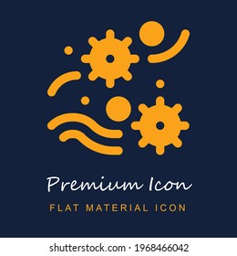 Coronavirus premium material ui ux isolated vector icon in navy blue and orange colors