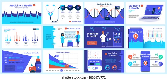 Coronavirus presentation slides templates from infographic elements and vector illustration. Can be used for presentation 2019-nCoV Covid, symptoms, spreading, preventive and protection from virus.