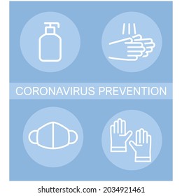 Coronavirus prevention (2019-nCoV) icon in flat style. Disease prevention symbol for your web site design, logo, app, UI Vector EPS 10.