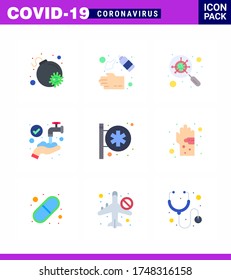Icono de Coronavirus Prevention 25 Set Blue.  carteles hospitalarios; lavado; devirus; médico; proteger la enfermedad del coronavirus viral 2019-nov Elementos de diseño de vectores