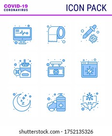 Coronavirus Prevention 25 icon Set Blue. medical; board; healthcare; cigarette; no viral coronavirus 2019-nov disease Vector Design Elements