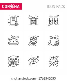 Coronavirus Prevention 25 icon Set Blue.  gas; virus; blood; warning; error viral coronavirus 2019-nov disease Vector Design Elements