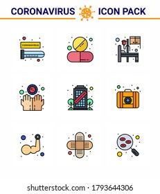 Icono de Coronavirus Prevention 25 Set Blue. construcción; manos; tableta; enfermedad; componentes de diseño de vectores de enfermedad coronavirus viral sala 2019-nov