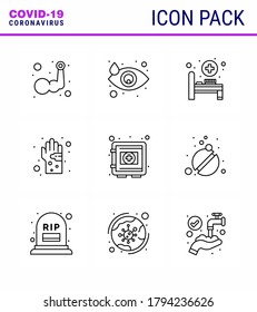 Coronavirus Prevention 25 icon Set Blue.  virus; hand; tear; germ; bacterial viral coronavirus 2019-nov disease Vector Design Elements