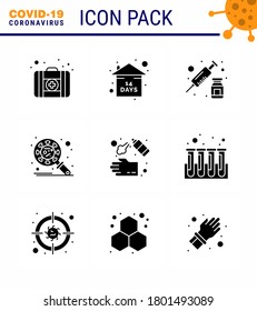 Icono de Coronavirus Prevention 25 Set Blue.  limpieza; virus; inyección; seguridad; corona viral coronavirus 2019-nov Elementos de diseño de vectores