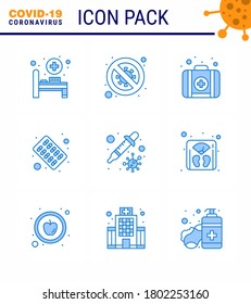 Coronavirus Prevention 25 icon Set Blue. petri; medicine; signaling; pills; capsule viral coronavirus 2019-nov disease Vector Design Elements