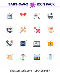Coronavirus Prevention 25 icon Set Blue. doctor on call; hospital; bacteria; bed; search viral coronavirus 2019-nov disease Vector Design Elements