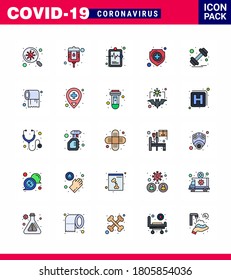 Icono de Coronavirus Prevention 25 Set Blue. peso; timbre; gráfico hospitalario; escudo; Enfermedad de coronavirus viral de la salud 2019-nov Elementos de diseño de vectores