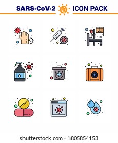 Coronavirus Prevention 25 icon Set Blue. Notfall; Feuchtigkeitscreme; Impfstoff; Maniküre; Virus-Coronavirus-2019-nov-Krankheit im Raum Vektor Design Elements