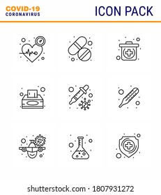 Coronavirus Prevention 25 icon Set Blue.  petri; tissue box; care; tissue; box viral coronavirus 2019-nov disease Vector Design Elements