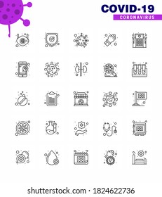 Coronavirus Prevention 25 icon Set Blue. care; hand; shield; glove; life viral coronavirus 2019-nov disease Vector Design Elements