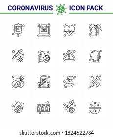 Coronavirus Prevention 25 icon Set Blue. Petri; Waschen; schlagen; medizinisch, virales Coronavirus 2019-nov Krankheit Vektor Design Elements