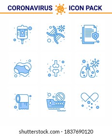 Coronavirus Prevention 25 icon Set Blue. bone; soap; health; hand; protect viral coronavirus 2019-nov disease Vector Design Elements