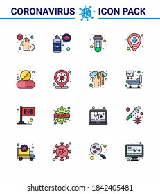 Coronavirus Prevention 25 icon Set Blue. drug; medical; protection; location; virus viral coronavirus 2019-nov disease Vector Design Elements