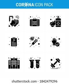 Coronavirus Prevention 25 icon Set Blue.  virus; protection; hand sanitizer; flu; patient chart viral coronavirus 2019-nov disease Vector Design Elements