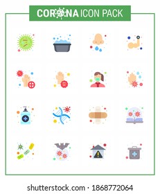 Coronavirus Prevention 25 icon Set Blue. Muskel, Arm; Seifenwasser; Schicht; Viruscoronavirus 2019-nov Krankheit Vektor Design Elements
