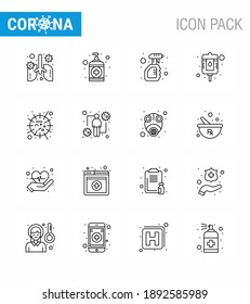Coronavirus Prevention 25 icon Set Blue. flu; bottle; care; blood; bottle viral coronavirus 2019-nov disease Vector Design Elements