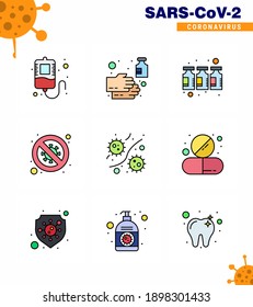 Icono de Coronavirus Prevention 25 Set Blue. señalización; no; botella; prohibido; bacterias coronavirus viral 2019-nov Enfermedad Vector Elementos de diseño