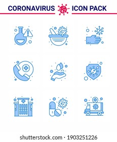 Coronavirus Prevention 25 icon Set Blue. medical; hands care; bacteria; survice; doctor on call viral coronavirus 2019-nov disease Vector Design Elements