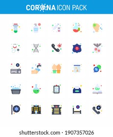 Coronavirus Prevention 25 icon Set Blue. runny; allergy; drugs; laboratory; chemical viral coronavirus 2019-nov disease Vector Design Elements
