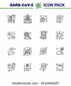 Coronavirus Prevention 25 icon Set Blue. microbe; bacterium; bubble; medical; hospital viral coronavirus 2019-nov disease Vector Design Elements