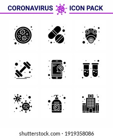 Icono de Coronavirus Prevention 25 Set Blue.  en línea; deportes; gas; peso; coronavirus viral de dumbbell 2019-nov Elementos de diseño de vectores