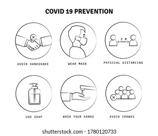 Coronavirus prevention icon logo illustrator