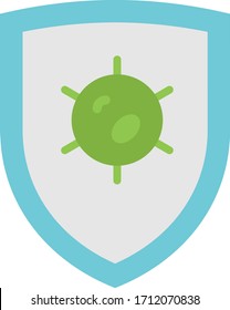 Coronavirus Prevención Escudo Inmunidad Concepto, Guardia de Protección Médica Detener y destruir el covid-19 sobre fondo blanco, Protección avanzada de Enfermedades Virales Icono de Color Vector